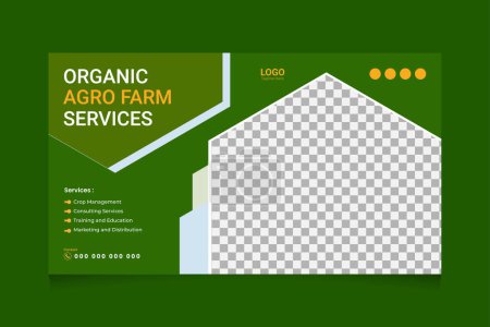 Servicios Agrícolas Y Alimentos Orgánicos Y Diseño En Miniatura Cuidado Del Césped Servicios De Jardines Plantilla de poste de cubierta.