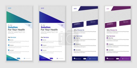 Bündelung medizinischer Roll-Up oder Dl Flyer und Rack Card Design-Vorlage für Ihr Unternehmen