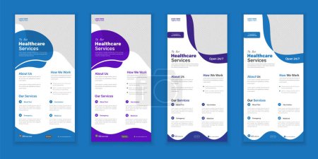 Bündelung medizinischer Roll-Up oder Dl Flyer und Rack Card Design-Vorlage für Ihr Unternehmen