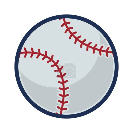 Illustration for A baseball icon is shown on a white background - Royalty Free Image