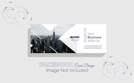 A striking Facebook cover design that captures attention with its bold visuals and clear branding. It showcases essential information such as business name, tagline, and contact details in a visually appealing layout 