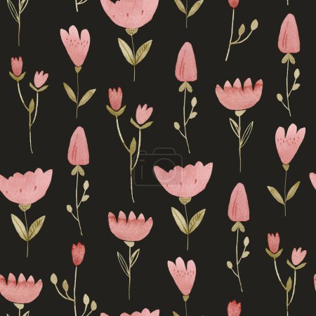 Einfache abstrakte handgezeichnete Blumen und Blätter Cliparts Set. Perfekt für Tapeten, Stoffdesign, Packpapier, Hintergründe. Volksblumen im Stil des mittleren Jahrhunderts 