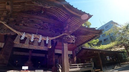 Tanashi Shrine, Nishi-Tokyo City, Tokyo, Japan.Based on the philosophy of the five elements, five dragon deities, the Golden Dragon, Blue Dragon, Red Dragon, White Dragon, and Black Dragon, reside within the shrine grounds. The main shrine was built 