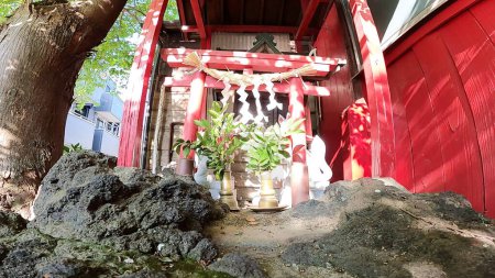 Photo for Hatsudai Shusei Inari Daimyojin, a shrine located in Hatsudai, Shibuya-ku, Tokyo.It is located up the hill, next to Hatsudai Children's Amusement Park. - Royalty Free Image