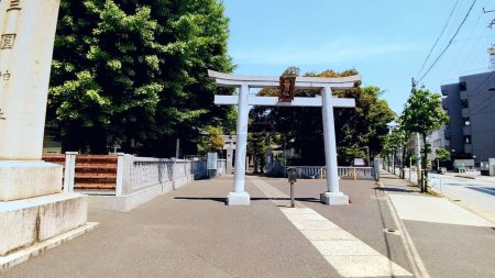 Photo for Mimeguri Shrine, a shrine located in Mukojima, Sumida-ku, Tokyo, Japan700 years ago, there was a small shrine. When a traveling monk dug it up to rebuild it, a pot was unearthed. Inside was a statue of an old man astride a white fox. The white fox - Royalty Free Image