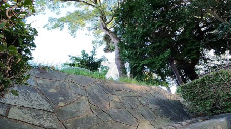 Téléchargez les photos : Sanctuaire Shibamata Hachiman à Shibamata, quartier Katsushika, Tokyo, JaponNotre bâtiment sanctuaire est construit au sommet d'une ancienne tombe qui daterait de la seconde moitié du VIe siècle. Cela a été souligné parce que ce qui semblait être la pierre angulaire - en image libre de droit