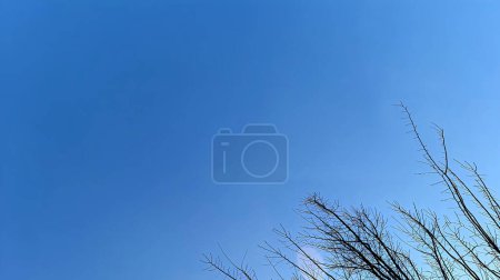 Foto de Cielo azul claro, cielo azul en invierno, cielo azul. - Imagen libre de derechos