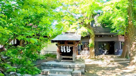 Un petit sanctuaire dans la forêt gardienne, sanctuaire Wakamiya Hachimangu dans la ville de Kawasaki