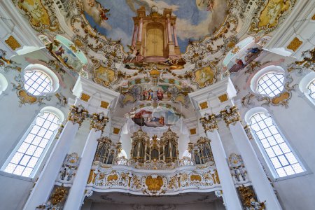 Téléchargez les photos : Allemagne Bavière Romantic Road. Église de pèlerinage de Wies (Wieskirche) - Date : 20 - 04 - 2023 - en image libre de droit