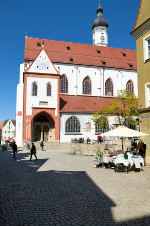 Photo for Germany Bavaria Romantic Road. Landsberg am Lech. Church of the Assumption of Mary (Maria Himmelfahrt) - Date: 20 - 04 - 2023 - Royalty Free Image