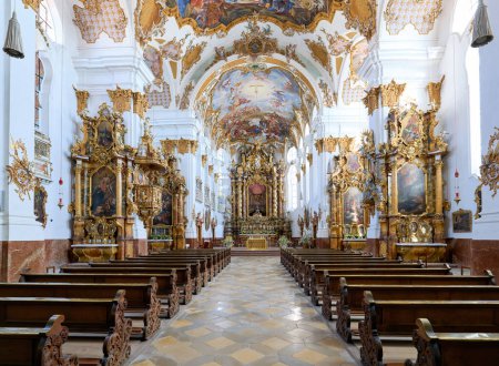 Photo for Germany Bavaria Romantic Road. Landsberg am Lech. Heilig Kreuz church - Date: 20 - 04 - 2023 - Royalty Free Image