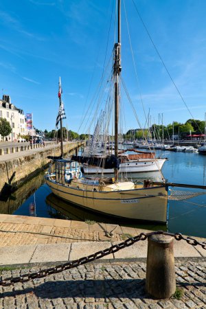 Photo for Vannes Brittany France. Boats moored at the port - Date: 01 - 08 - 2023 - Royalty Free Image