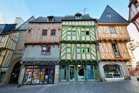Photo for Vannes Brittany France. Timber framed houses - Date: 03 - 08 - 2023 - Royalty Free Image