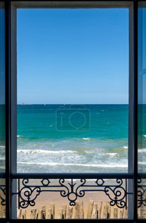 Photo for Saint Malo Brittany France. View on the Grand plage du Sillon and the Ocean - Date: 05 - 08 - 2023 - Royalty Free Image