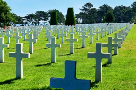 Photo for Colleville sur Mer. France. The Normandy American Cemetery and Memorial. Grave markers at the cemetery - Date: 08 - 08 - 2023 - Royalty Free Image