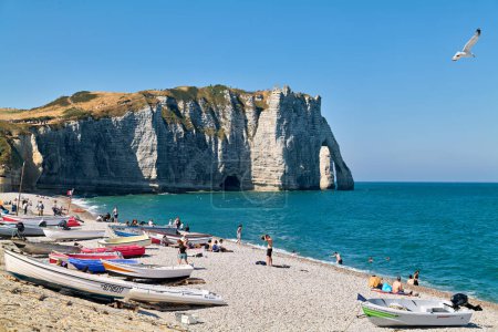 Photo for Etretat Normandy France. The chalk cliffs - Date: 10 - 08 - 2023 - Royalty Free Image
