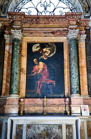 Photo for Rome Lazio Italy. The Church of St. Louis of the French. The inspiration of Saint Matthew by Caravaggio - Date: 02 - 11 - 2023 - Royalty Free Image