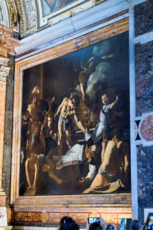 Téléchargez les photos : Rome Latium Italie. L'église Saint-Louis des Français. Le martyre de saint Matthieu par Caravage - Date : 02 - 11 - 2023 - en image libre de droit