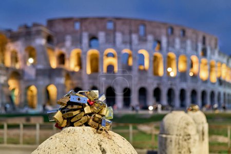 Photo for Rome Lazio Italy. Love keylocks at the Colosseum - Date: 02 - 11 - 2023 - Royalty Free Image