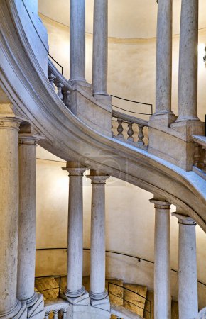 Photo for Rome Lazio Italy. The Galleria Nazionale d'Arte Antica or National Gallery of Ancient Art, an art museum in Palazzo Barberini. The helicoidal staircase by Borromini - Date: 04 - 11 - 2023 - Royalty Free Image
