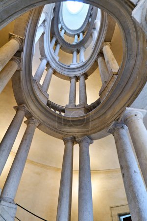 Photo for Rome Lazio Italy. The Galleria Nazionale d'Arte Antica or National Gallery of Ancient Art, an art museum in Palazzo Barberini. The helicoidal staircase by Borromini - Date: 04 - 11 - 2023 - Royalty Free Image