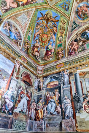 Photo for Rome Lazio Italy. The Vatican Museums in Vatican City. Raphael rooms frescoes - Date: 05 - 11 - 2023 - Royalty Free Image