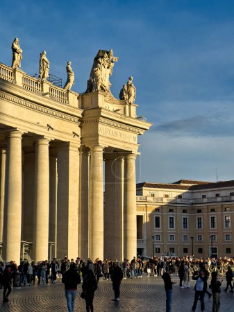 Photo for Rome Lazio Italy. Tourists queuing to enter Saint Peter's Basilica in Saint Peter's Square - Date: 05 - 11 - 2023 - Royalty Free Image