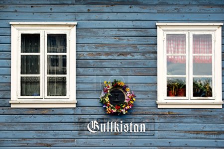 Téléchargez les photos : Maison traditionnelle à Reykjavik. Islande - Date : 18 - 07 - 2023 - en image libre de droit