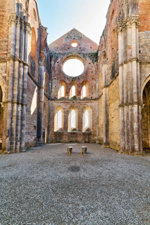 Photo for The roofless abbey of Saint Galgano. Siena Tuscany Italy - Date: 09 - 04 - 2023 - Royalty Free Image
