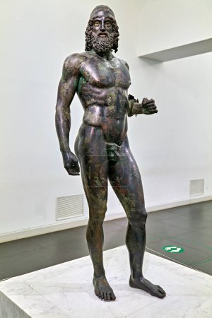Photo for Reggio Calabria. Calabria Italy. The Riace Bronzes at the National Museum of Magna Grecia. Statue A - Date: 25 - 08 - 2023 - Royalty Free Image