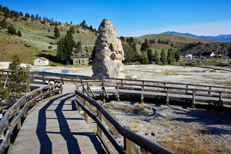 Photo for Liberty Cap at the Mammoth Hot Springs. Yellowstone National Park. Wyoming. USA. August 2020 - Date: 11 - 08 - 2023 - Royalty Free Image