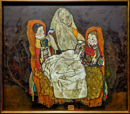 Foto de Egon Schiele - Madre y dos hijos III 1915-17 - Belvedere Museum Vienna Austria - Fecha: 04 - 11 - 2023 - Imagen libre de derechos