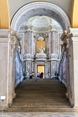 Photo for Caserta Campania Italy. The entrance to the Royal Palace and the majestic (scalone) staircase of honour by Luigi Vanvitelli. - Date: 07 - 09 - 2023 - Royalty Free Image