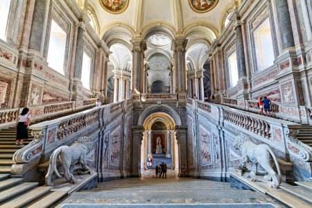 Photo for Caserta Campania Italy. The scalone (staircase of honour) by Luigi Vanvitelli at the Royal Palace - Date: 07 - 09 - 2023 - Royalty Free Image