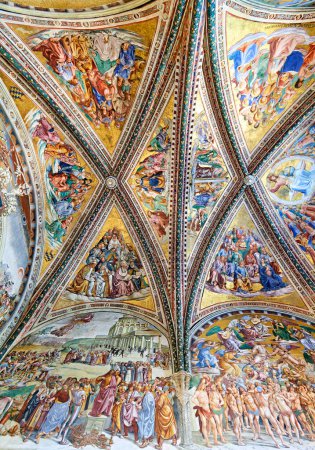 Photo for Orvieto Umbria Italy. The vault of the chapel of the Madonna di San Brizio frescoed by Fra Angelico and Benozzo Gozzoli - Royalty Free Image
