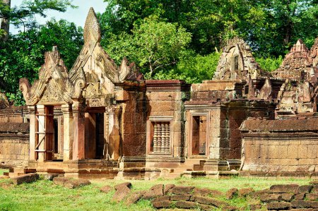 Foto de Cultura jemer en el templo de Banteay Srei. Siem Reap Camboya - Fecha: 13 - 08 - 2023 - Imagen libre de derechos