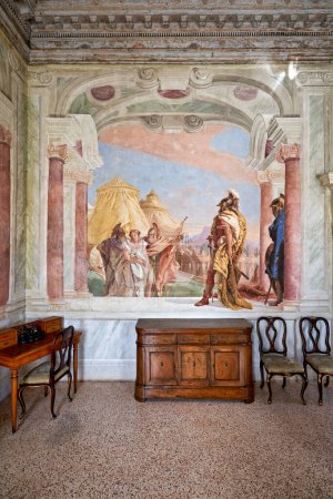 Téléchargez les photos : Vicenza Veneto Italie. Les intérieurs de la Villa Valmarana ai Nani peints par Giambattista et Giandomenico Tiepolo - Date : 23 - 03 - 2023 - en image libre de droit
