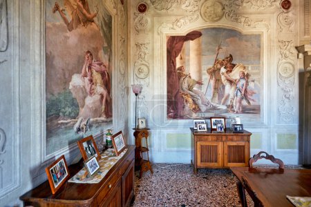Téléchargez les photos : Vicenza Veneto Italie. Les intérieurs de la Villa Valmarana ai Nani peints par Giambattista et Giandomenico Tiepolo- Date : 23 - 03 - 2023 - en image libre de droit