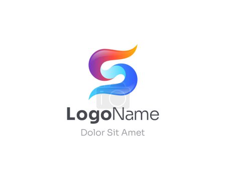 Logotipo abstracto de la letra s colorido