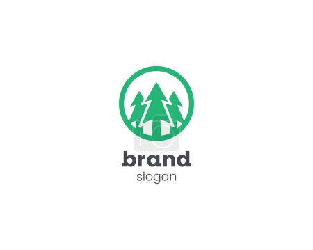 Creative minimalist green forest logo