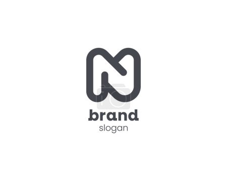 Créatif minimaliste lettre initiale n + m logo