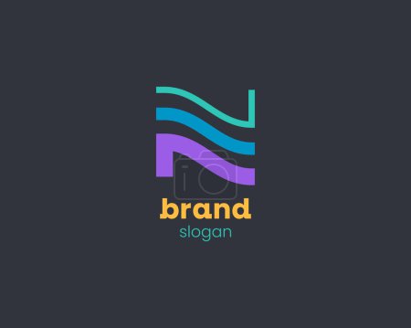 Creative simple modern initial letter n logo