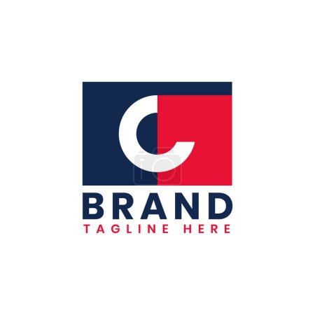 Patriotic C Logo Design, Alphabet C American Logo Template