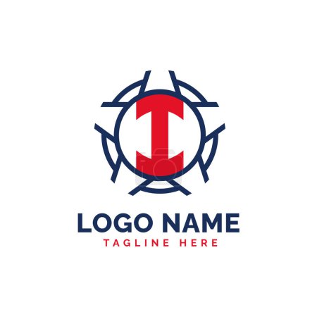 Patriotic I Logo Concept (en inglés). Carta I American Patriotic Logo Template
