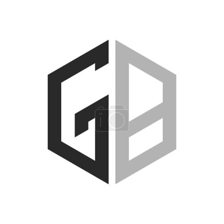 Modèle unique moderne de conception de logo GB de lettre hexagonale. Élégant concept de logo de lettre GB initial