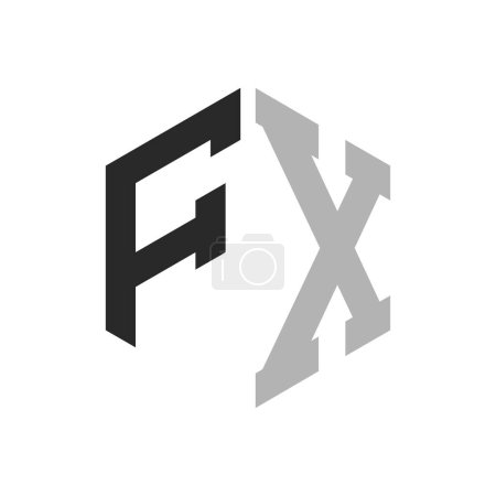 Moderno Único Hexágono Carta FX Logo Design Template. Elegante inicial FX Carta Logo Concepto