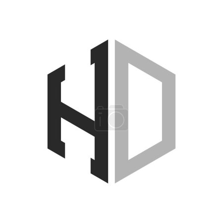 Modèle unique moderne de conception de logo HD lettre hexagone. Élégant concept initial de logo lettre HD