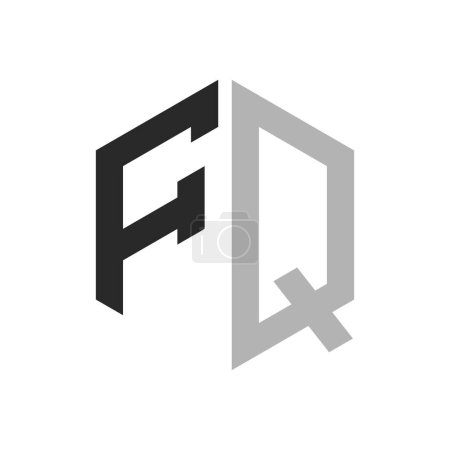 Moderne, einzigartige Design-Vorlage für Hexagon Letter FQ Logo. Elegantes anfängliches FQ Letter Logo Konzept