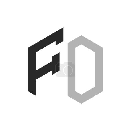 Modern Unique Hexagon Letter FO Logo Design Template. Elegant initial FO Letter Logo Concept