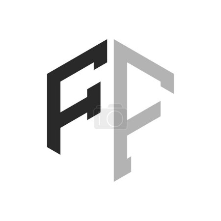 Modern Unique Hexagon Letter FF Logo Design Template. Elegant initial FF Letter Logo Concept